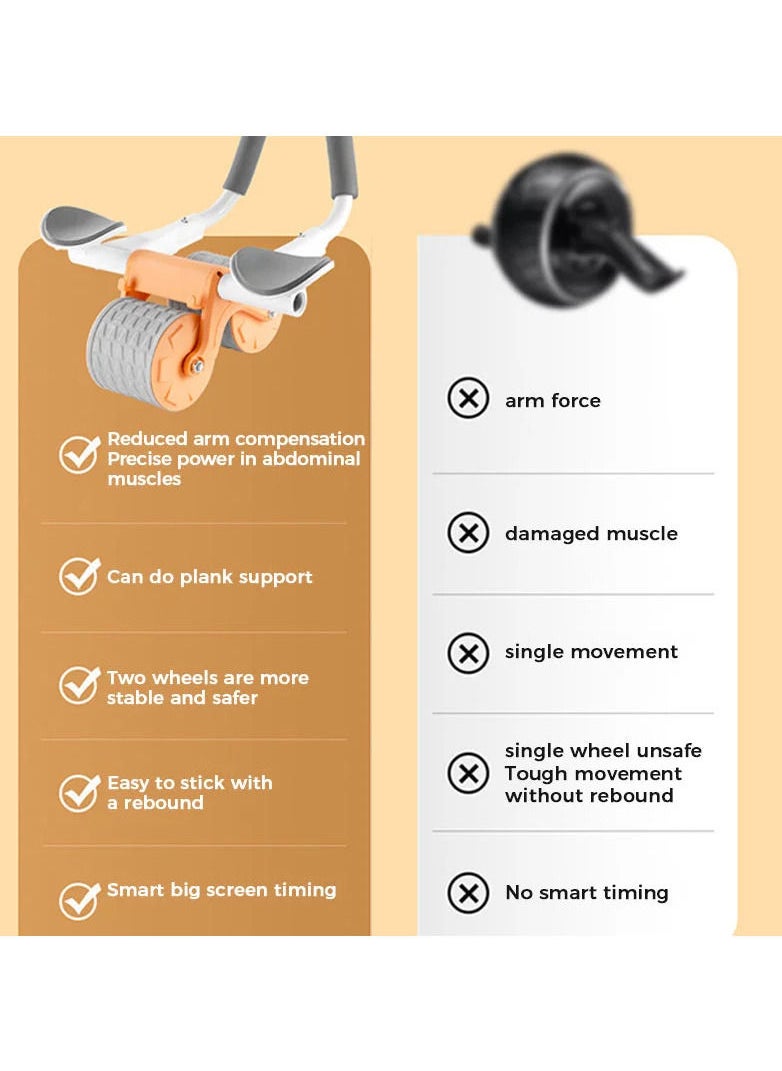 Spall - 2 Ans 1 Smart AB Wheel Built In Chip Accurate Recording Automatic Rebound Abs Workout Equipment Good Stability Free Thickened Pads Not Hurting The Knees - Image 1