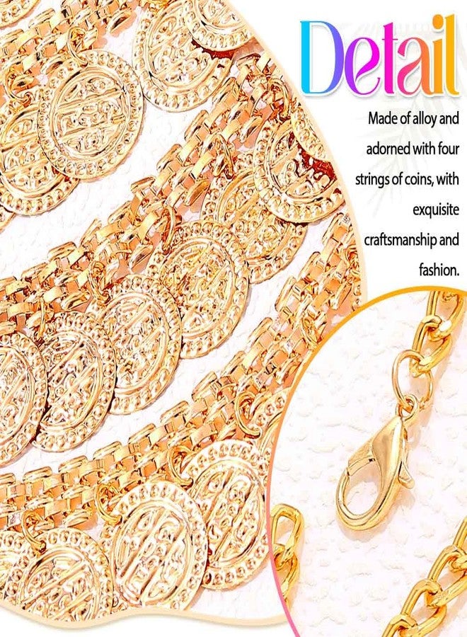 Nicute Gold Coin Bra Chain Body Chain Ancient Egyptian Body Jewelry for Women - Image 5