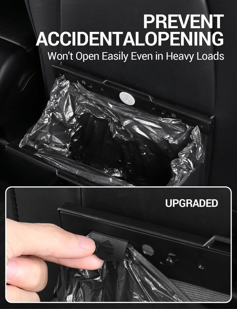 Basenor حاوية قمامة BASENOR 2026 المحدثة لسيارات تسلا موديل Y/3/S/X وCybertruck، [مغناطيس قوي] [مقاوم للماء] حاوية قمامة مزودة بإضاءة LED، ملحقات داخلية معلقة على ظهر المقعد 2017-2026 - Image 5