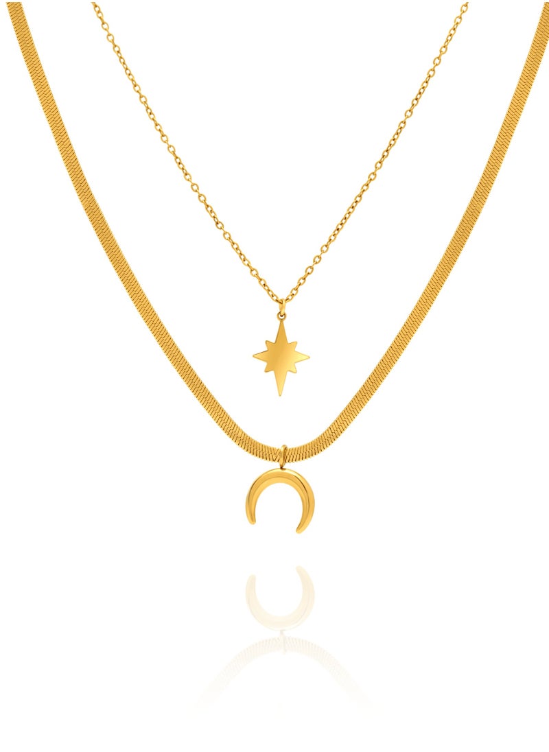 Clé de Lune Night Sky Double Layer Necklace  - Image 1