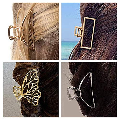 BIRDWARE Medium-Size Multi Color Imported Metal Material Butterfly hair Clips For Women & Design as per available (Pack Of 4) | hair clutchers - Image 3