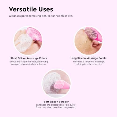 Gleva Silicone Face Mask Brush Beauty Tool, Facial Mud Mask Applicator, Clay Mask, Facial Mask Brushes, Flexible Charcoal Mask Brush for Girl & Women (Rose) - Image 3