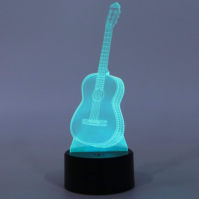3D Guitar LED Night Light Touch Switch USB Rechargeable 7 Color Kids Bedroom Desk Lamp - Image 5