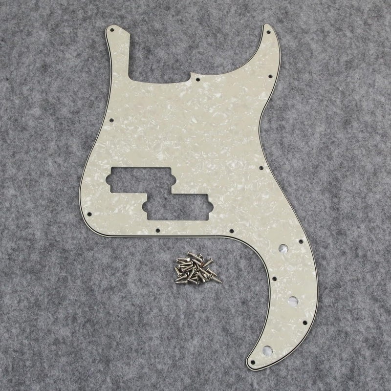FLEOR 13 Hole P Bass Pickguard Guitar Scratch Plate Pick Guard for 4 String USA/Mexican Standard P Bass Style, 4Ply Aged Pearl - Image 3