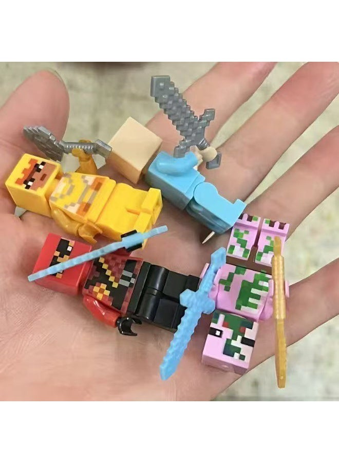 ماين كرافت 20 قطعة من شخصيات مكعبات البناء عالمي هدية تعليمية للأطفال لعبة تجميع للأولاد (نمط عشوائي) - Image 4