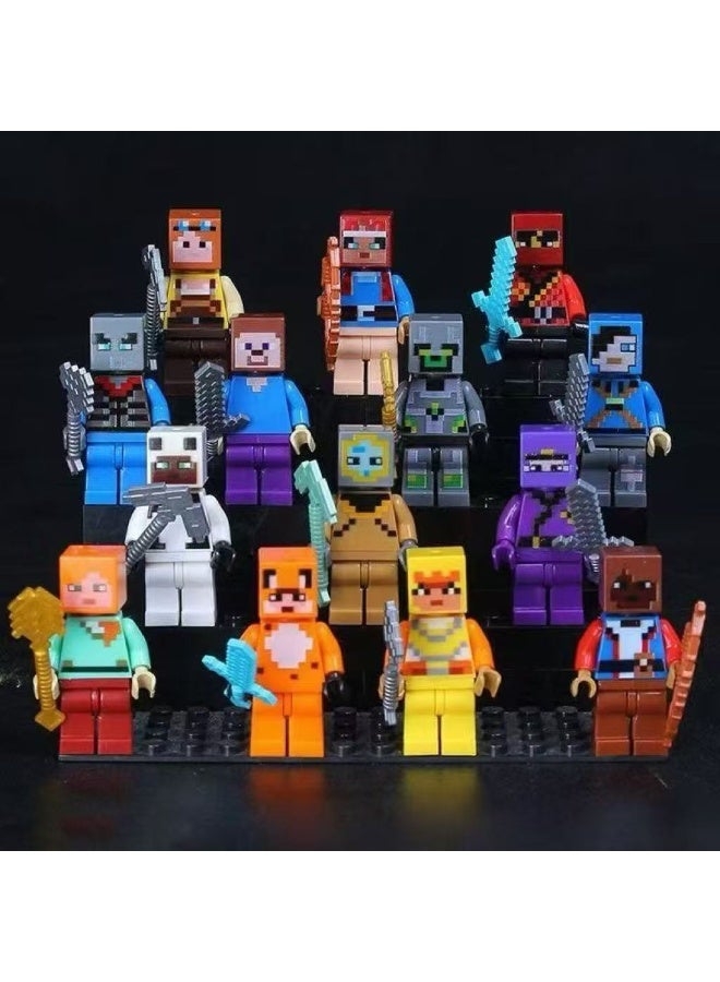 ماين كرافت 20 قطعة من شخصيات مكعبات البناء عالمي هدية تعليمية للأطفال لعبة تجميع للأولاد (نمط عشوائي) - Image 3