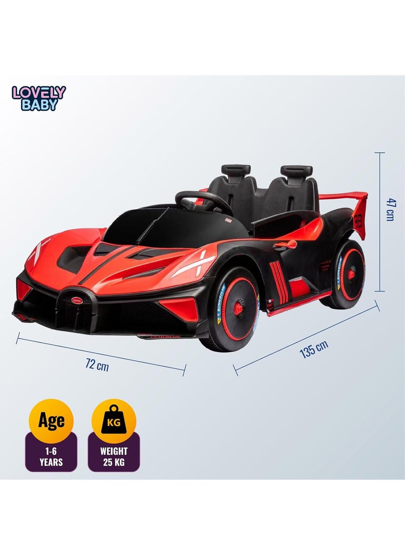 Lovely Baby سيارة ركوب كهربائية للأطفال تعمل بالبطارية LB 806EL - مركبة للركوب - تحكم عن بعد - موسيقى وأضواء - سيارة هدية للجلوس والقيادة - العمر 2-6 سنوات - حمراء - Image 2
