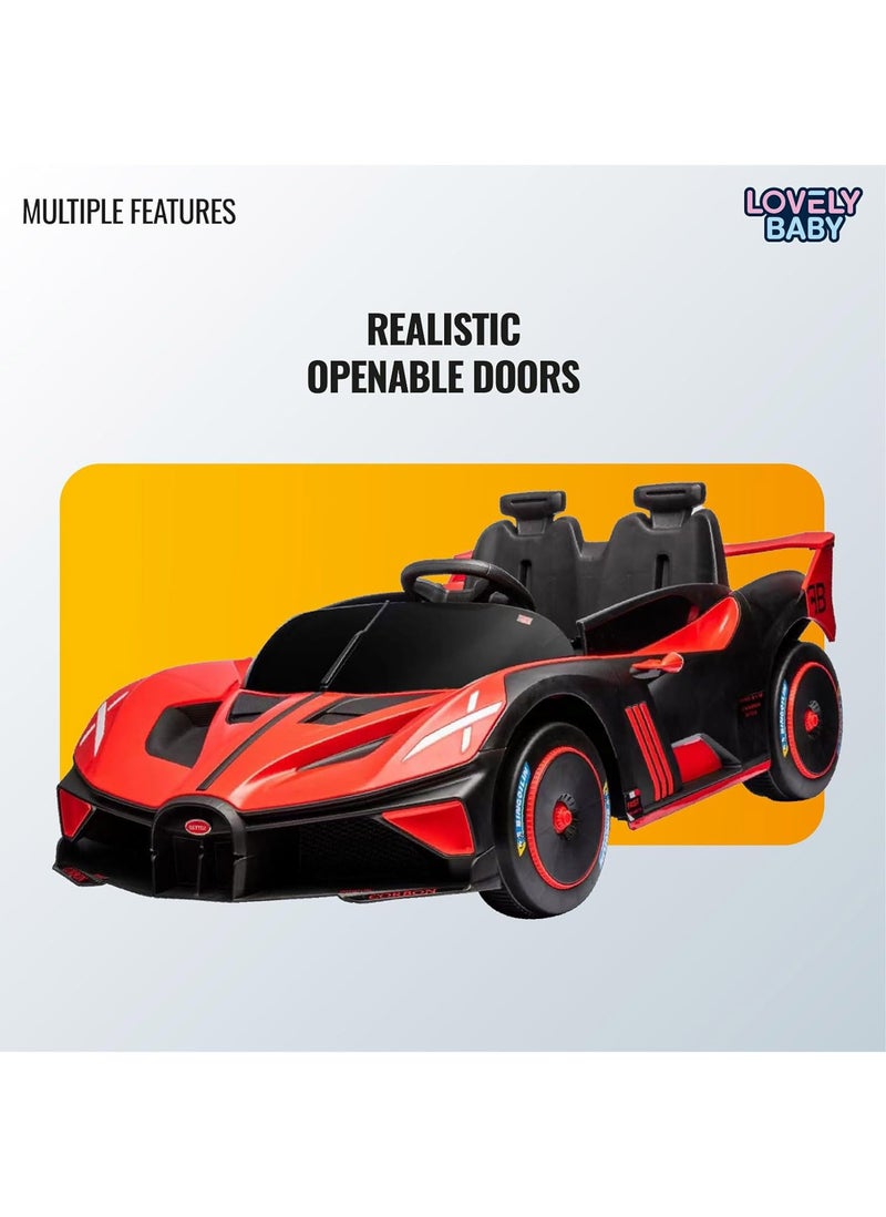 Lovely Baby سيارة ركوب كهربائية للأطفال تعمل بالبطارية LB 806EL - مركبة للركوب - تحكم عن بعد - موسيقى وأضواء - سيارة هدية للجلوس والقيادة - العمر 2-6 سنوات - حمراء - Image 3