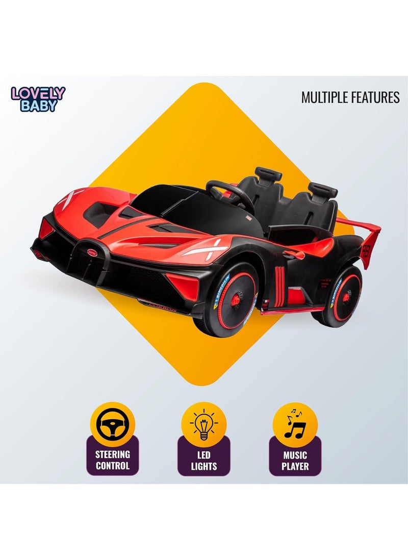 Lovely Baby سيارة ركوب كهربائية للأطفال تعمل بالبطارية LB 806EL - مركبة للركوب - تحكم عن بعد - موسيقى وأضواء - سيارة هدية للجلوس والقيادة - العمر 2-6 سنوات - حمراء - Image 5