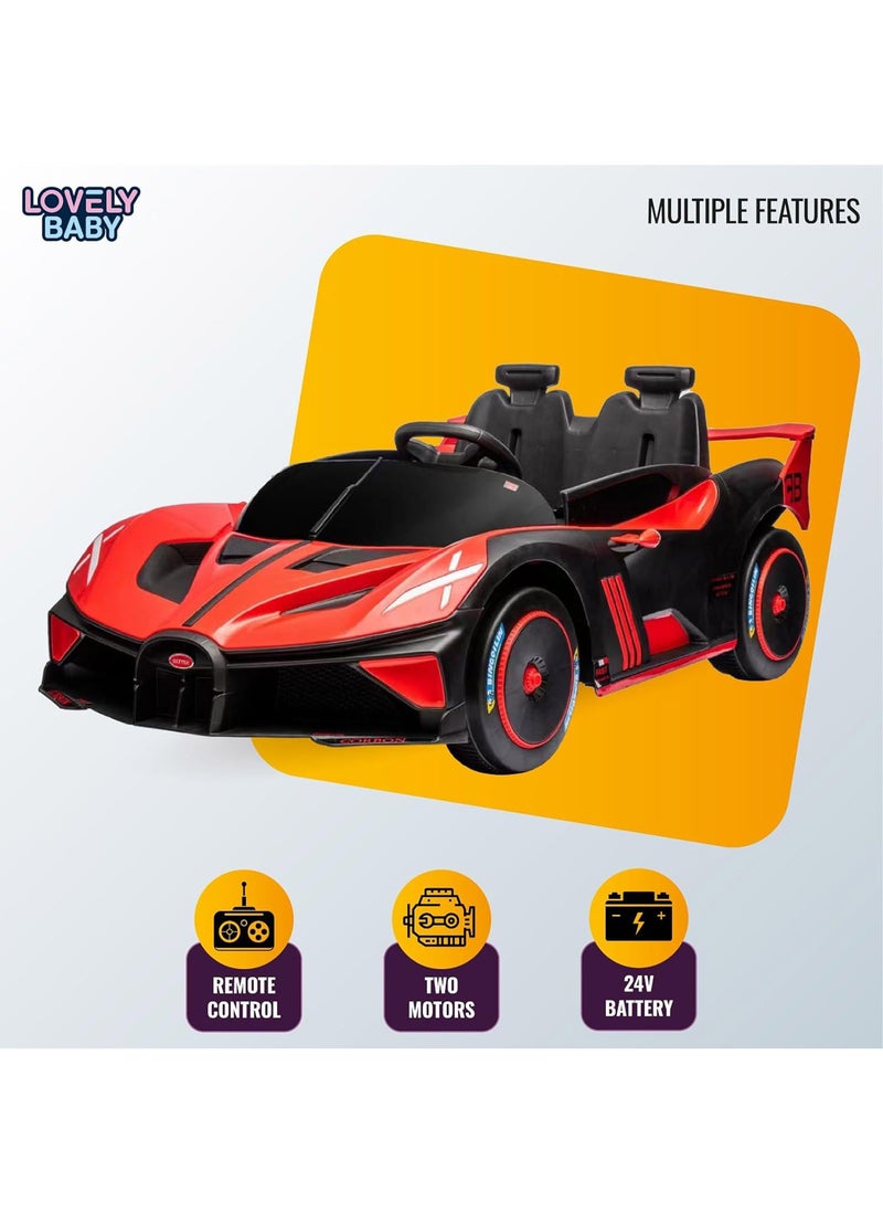 Lovely Baby سيارة ركوب كهربائية للأطفال تعمل بالبطارية LB 806EL - مركبة للركوب - تحكم عن بعد - موسيقى وأضواء - سيارة هدية للجلوس والقيادة - العمر 2-6 سنوات - حمراء - Image 4