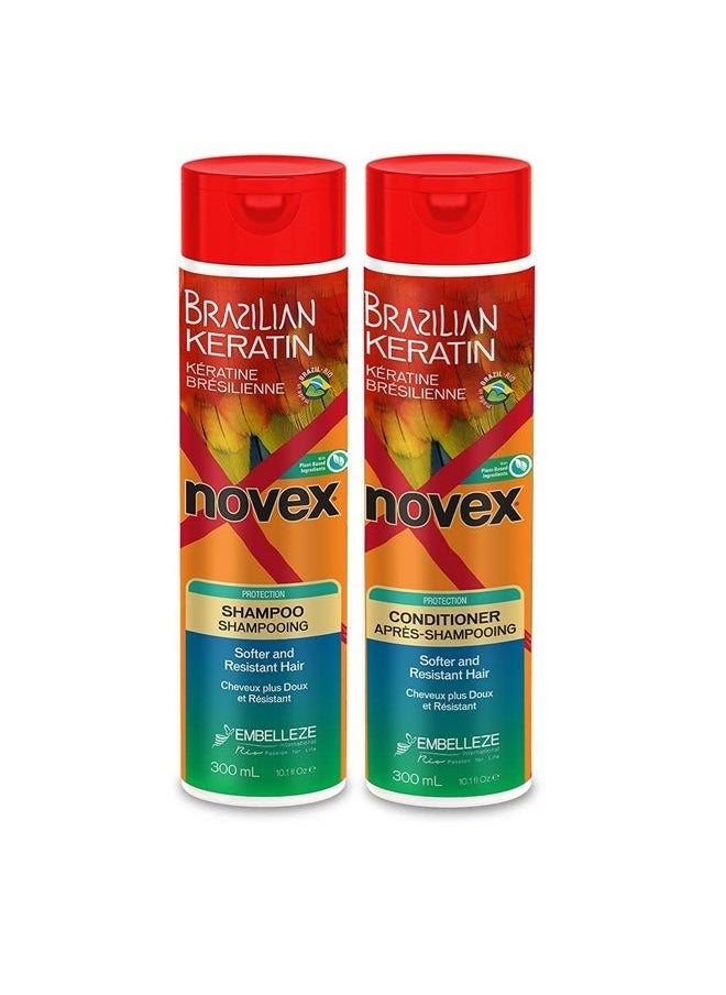 NOVEX Novex Shampoo 10.1oz + Conditioner 10.1oz Set (Brazilian Keratin)  - Image 1