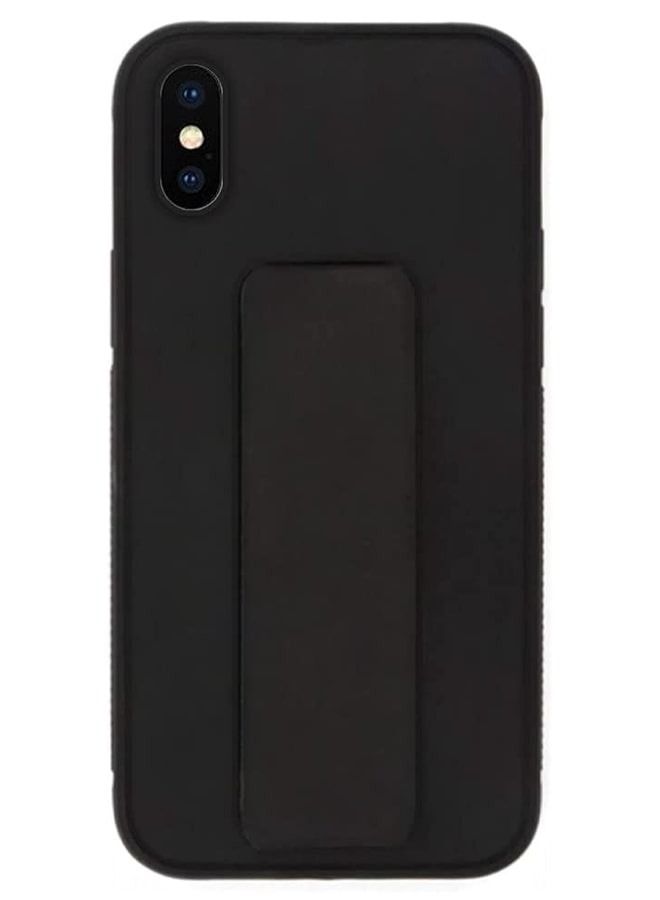 Zolo Finger Grip Holder and standing cover with Car Magnetic Multi-function Shockproof Protective Case Cover For iPhone Xs Max Black - Image 1