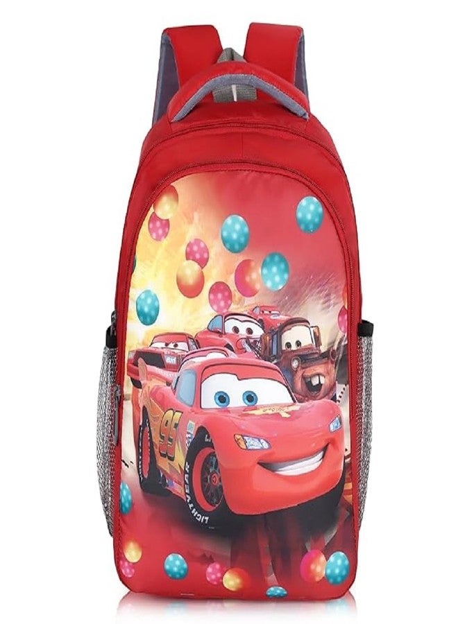 RBM New Cartoon Racing Car Theme Printed Kids School Backpack | Lightweight Waterproof School Bag For Boys & Girls | For Nursery To 2nd Class Students (RHMBAG11) - Image 1