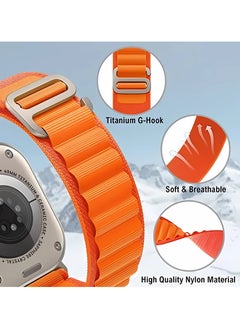 STAUD 5 Pack Alpine Loop Bands for Apple Watch Ultra/SE/Series 8-1- Adjustable Nylon Woven Sport Strap with Titanium G-Hook - Sweat & Water Resistant White/Green/Orange/Black/Blue  - Image 3