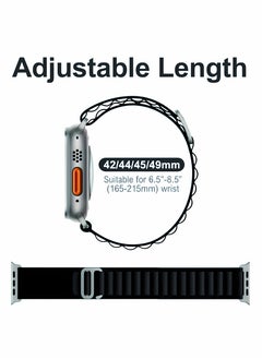 STAUD 5 Pack Alpine Loop Bands for Apple Watch Ultra/SE/Series 8-1- Adjustable Nylon Woven Sport Strap with Titanium G-Hook - Sweat & Water Resistant White/Green/Orange/Black/Blue  - Image 5