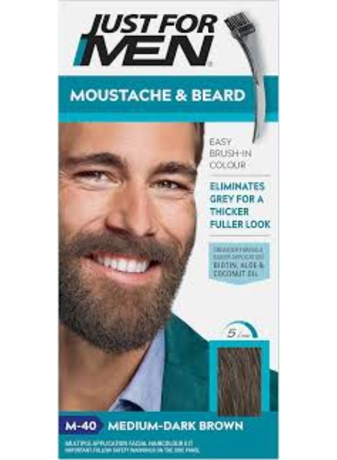 Just for Men  Mustache & Beard Dye COLOUR Medium Dark Brown - No. M-40 -   28 Grams