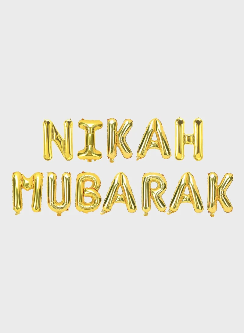 Peacock Supplies Nikah Mubarak Foil Balloon Bunting