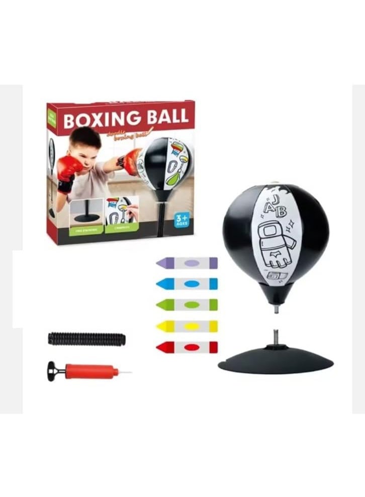 Small Kids Boxing Bag Desktop Punching Bag for Stress Relief DIY Doodle Toy Boxing Set Made of Durable Plastic - Image 1
