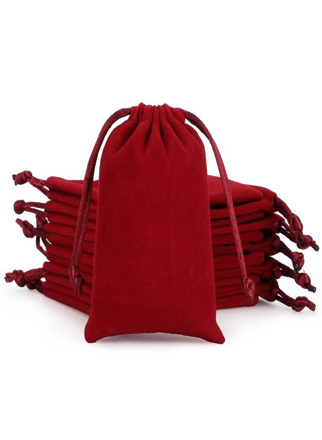 Tapleap Jewelry Bags, 12Pcs Red Velvet Coin Pouch, 3x4 Drawstring Bags, Church, Graduation, Juneteenth, Father's Day, For Wrapping Palm Crosses, Jewelry, Resin Runes - Image 1