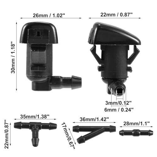 Click&Fit Windshield Washer Nozzles 2PCS replacement for Cadillac CTS 2008-2015, Chrysler 300, Dodge Charger 2011-2018, Dodge Challenger, Mercury Milan 2008–2011 - Image 5