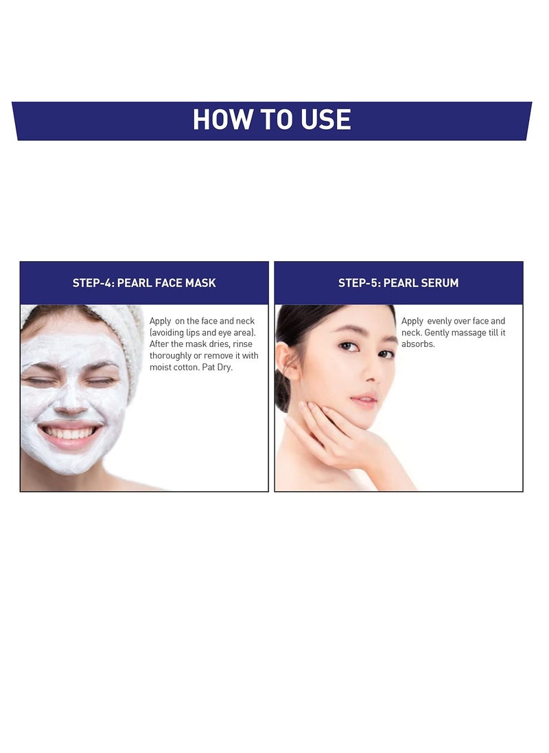 W2 W2 Why Wait Pearl SnoWhite Facial Kit Pearl Cleansing Gel Scrub Massage Cream Face Mask Serum  - Image 4