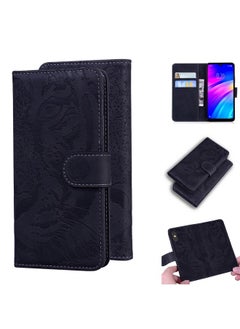 Case Cover For Xiaomi Redmi 7 / Y3  Indian Version Tiger Embossing Pattern Horizontal Flip Leather Case with Holder & Card Slots & Wallet Black