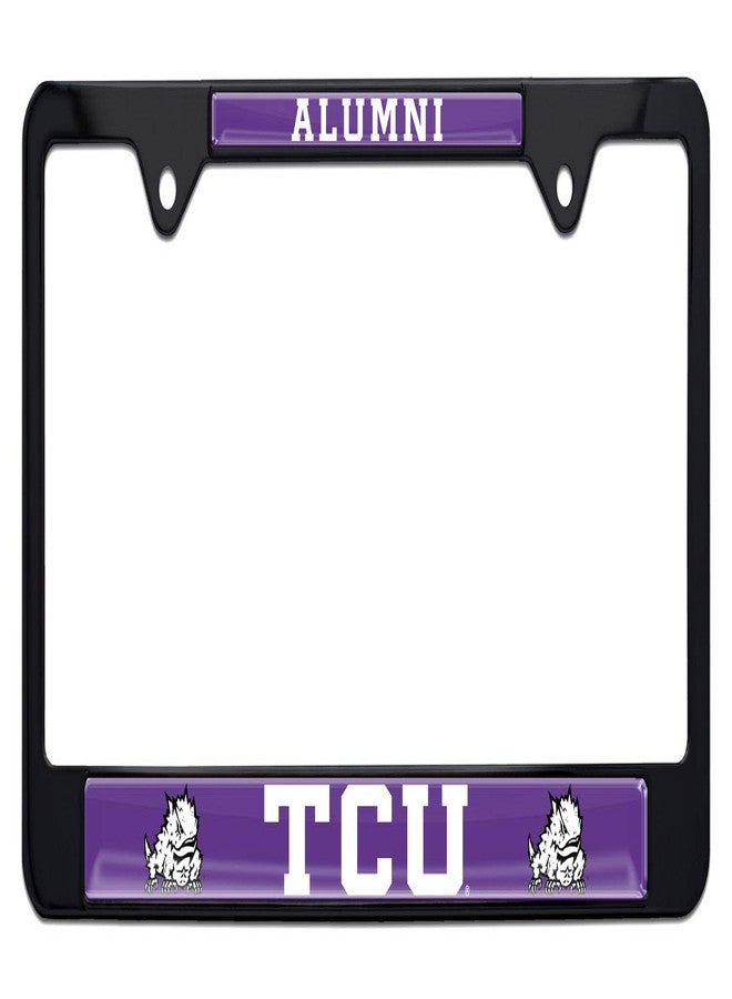 Elektroplate Officially Licensed TCU Horned Frog Alumni 3D Doming Black All-Metal Standard Size License Plate Frame Tag Holder for Cars/SUVs/Trucks Weatherproof Automotive Accessory - Image 1