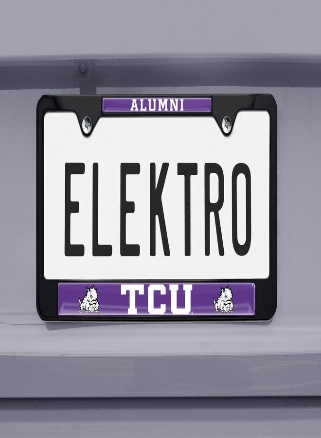 Elektroplate Officially Licensed TCU Horned Frog Alumni 3D Doming Black All-Metal Standard Size License Plate Frame Tag Holder for Cars/SUVs/Trucks Weatherproof Automotive Accessory - Image 2