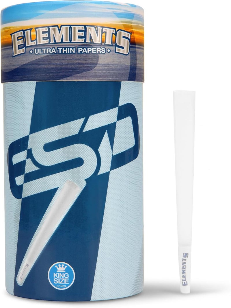 Raw Elements Ultra Thin Rolling Paper Cones King Size | 100 Pack | Pre Rolled with Tips and Packing Tubes Included - Image 1
