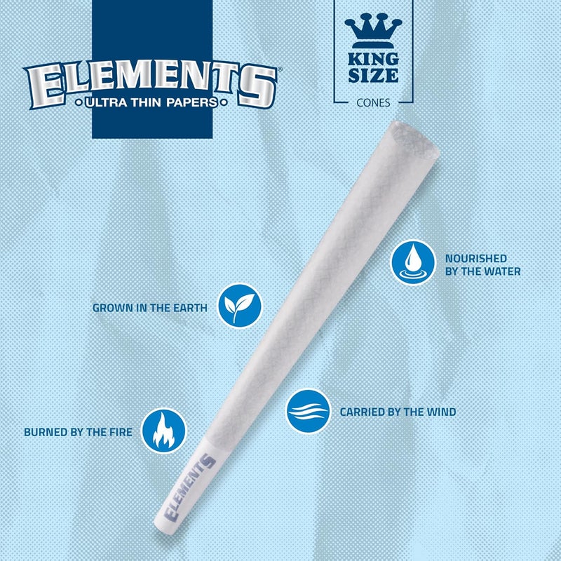 Raw Elements Ultra Thin Rolling Paper Cones King Size | 100 Pack | Pre Rolled with Tips and Packing Tubes Included - Image 4
