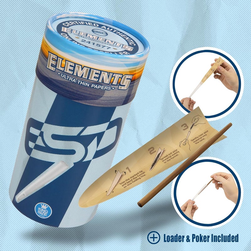 Raw Elements Ultra Thin Rolling Paper Cones King Size | 100 Pack | Pre Rolled with Tips and Packing Tubes Included - Image 3