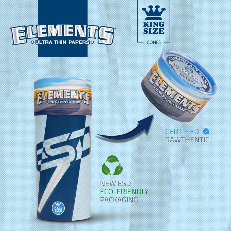 Raw Elements Ultra Thin Rolling Paper Cones King Size | 100 Pack | Pre Rolled with Tips and Packing Tubes Included - Image 5