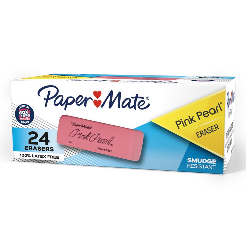 Paper Mate ممحاة بينك بيرل من بيبر ميت، متوسطة، 24 قطعة - Image 1
