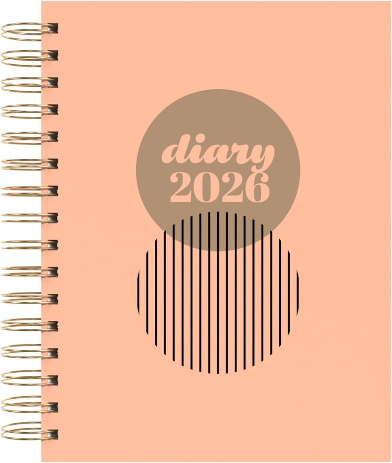 Collins - Scandi - 2026 12 Month Calendar Year Planner, Day-To-Page with 1/2 Hourly Appointments Diary, A5 Wiro Bound Hard Cover - Peach (E-PW51.51-26) - Image 2