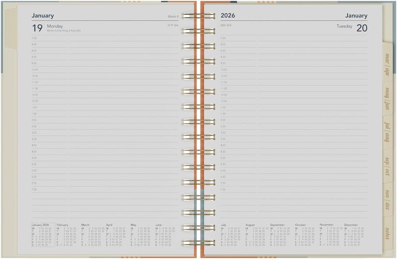 Collins - Scandi - 2026 12 Month Calendar Year Planner, Day-To-Page with 1/2 Hourly Appointments Diary, A5 Wiro Bound Hard Cover - Peach (E-PW51.51-26) - Image 4