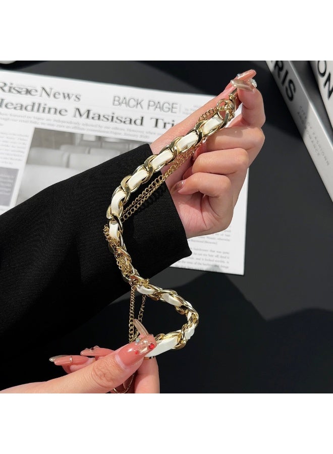 NIBEMINENT Phone Charm/ Chain Strap for Women Girls, Weaving Hanging Chain Cell Phone Case Lanyard Wrist Strap