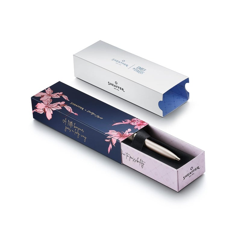 Sheaffer 100 Eip 9377 Champagne Gold Ballpoint Pen With Champagne Gold Trims And Bow-Shaped Clip Emblem - Image 5