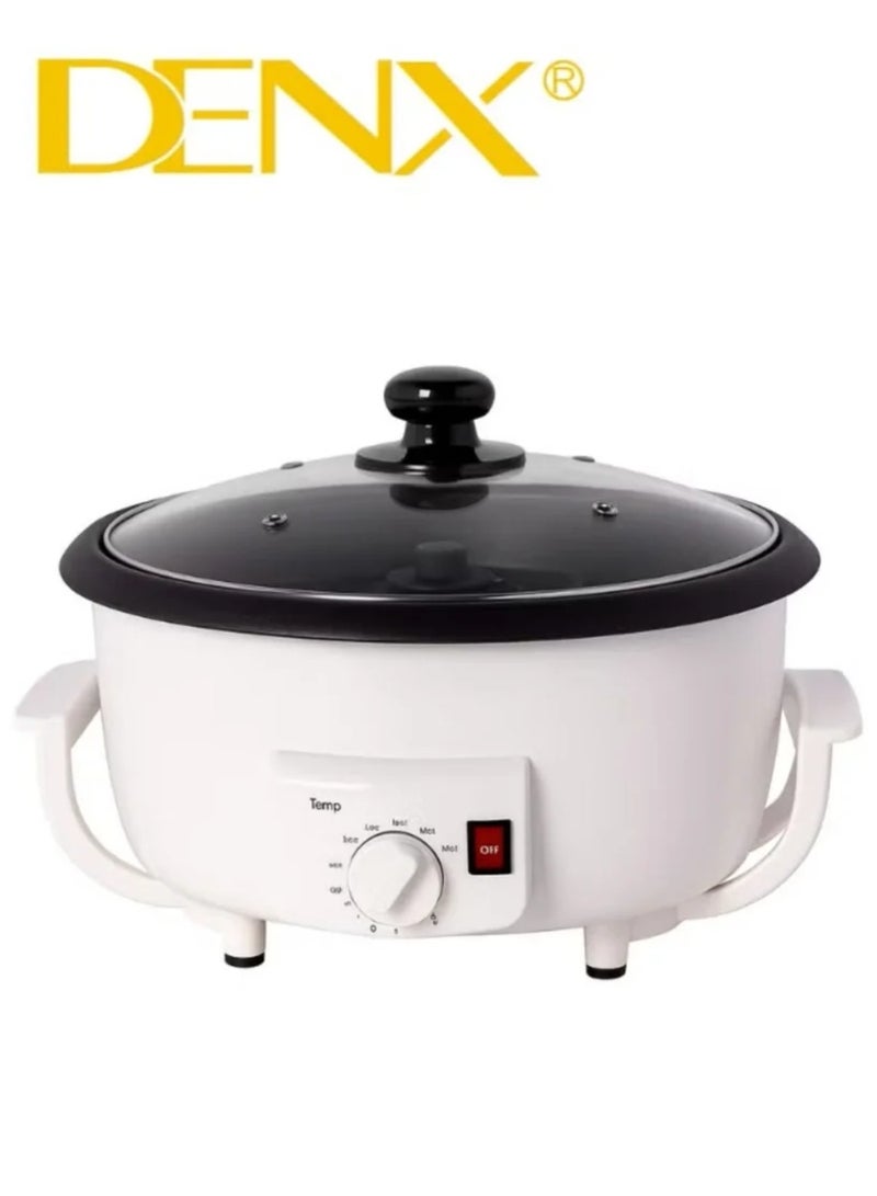 Dinex Electric coffee roaster and popcorn maker, 800W, 2L capacity, with a transparent glass lid and temperature control. Ideal for home use: roasting coffee beans, easily making popcorn and nuts. - Image 2