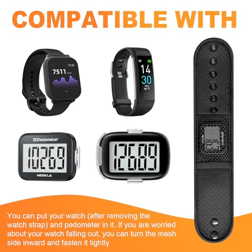 NESKLA Ankle Straps for Fitness Trackers, Soft Adjustment Pedometer Ankle Band Compatible with Fitbit, Breathable Mesh Sports Ankle Strap for Men and Women- Black (Pedometer Not Included) - Image 3