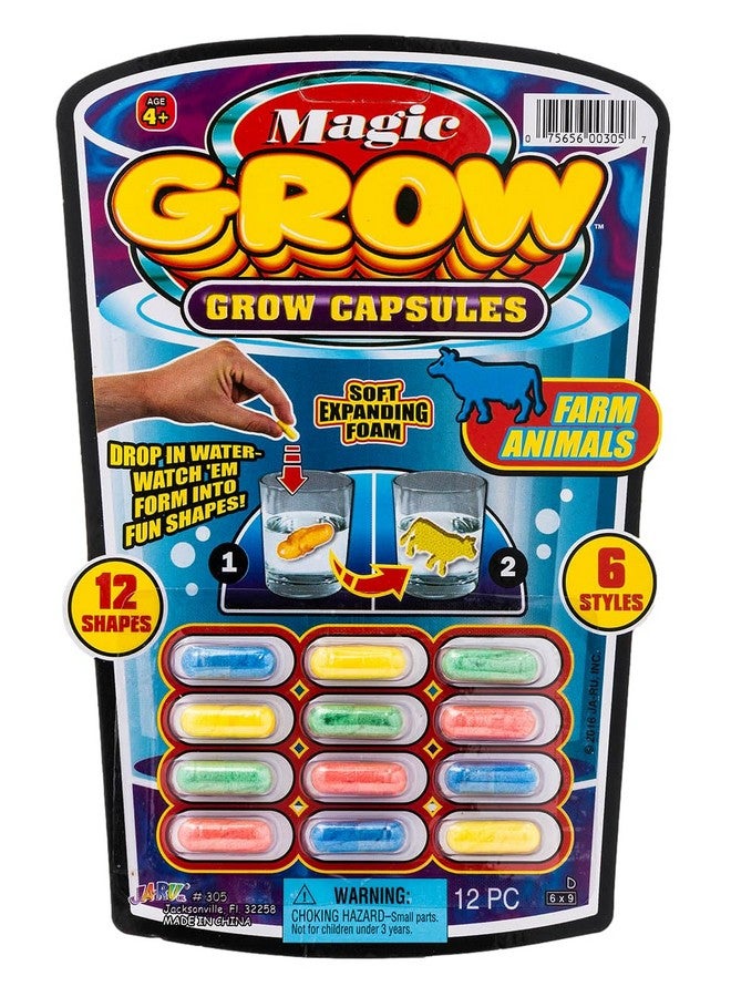 Ja-Ru Magic Grow Capsules by JA-RU. (12 Capsules / Assorted Style) Best Growing Animals Assorted Style Capsules Bath Toys for Kids. 305-1H - Image 1