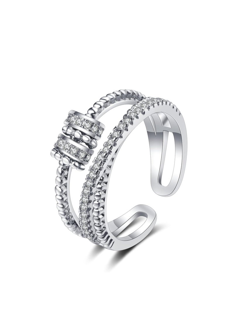 أوزيغالور خواتم خرز قابلة للدوران، خواتم قابلة للتعديل مفتوحة، خواتم تخفيف التوتر - Image 1