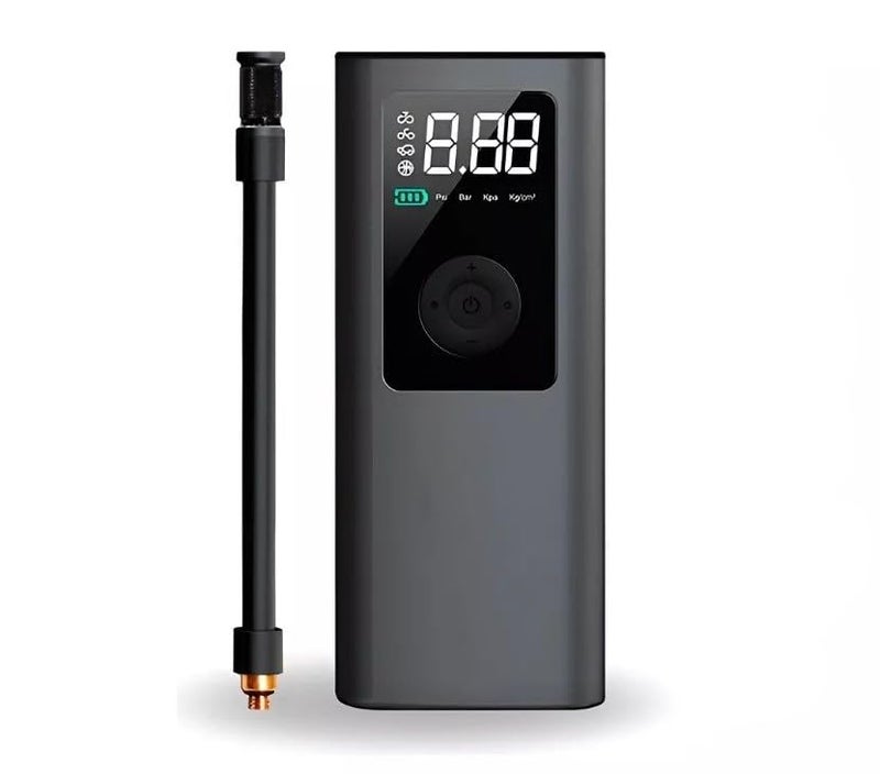 Electric Tire Inflator Portable Air Inflator, 10.34 Bar Powerful Cordless Air Compressor with 2000mAh Battery, Digital Display, LED Light, for Car, Bike, Truck, Motorcycle, Balls
