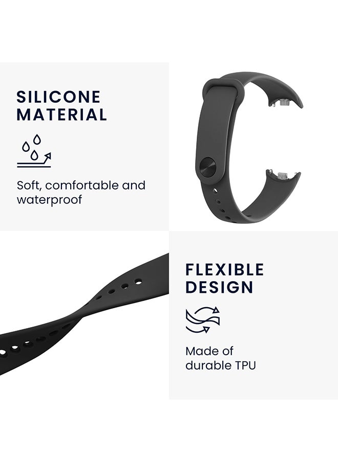 O Ozone [Pack of 2] Silicone Strap Compatible with Xiaomi Mi Band 8, Soft Silicone Skin-Friendly Wrist Strap Adjustable Sports Wristbands Accessories for Women Men (blue/Pink)  - Image 5
