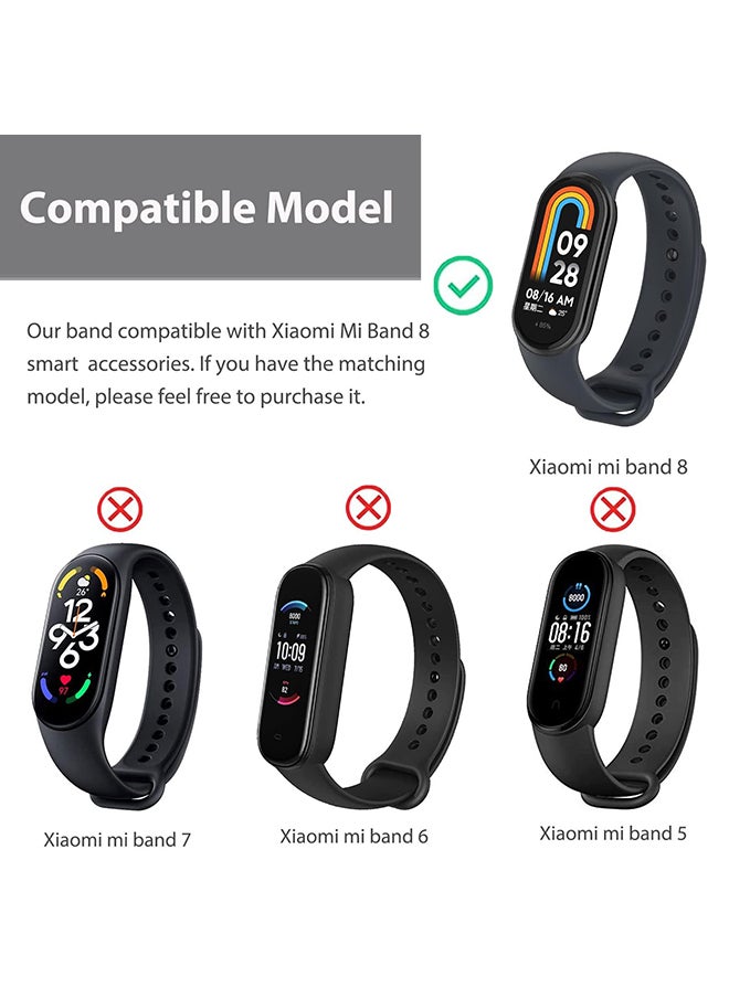O Ozone [Pack of 2] Silicone Strap Compatible with Xiaomi Mi Band 8, Soft Silicone Skin-Friendly Wrist Strap Adjustable Sports Wristbands Accessories for Women Men (blue/Pink)  - Image 2