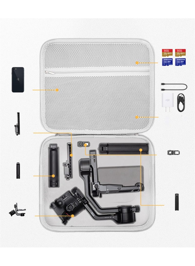 Shoulder Bag for DJI Ronin RS 5, Anti-pressure Storage Box PU Leather Leica Cloth Hardshell Carrying Case Suitcase for DJI Ronin RS5 Gimbal Stabilizer Accessories - Image 4