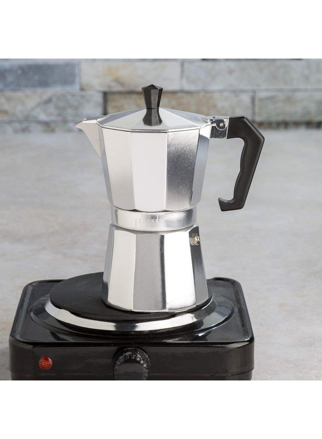 Primula Classic Stovetop Espresso and Coffee Maker, Moka Pot for Italian and Cuban Café Brewing, Greca Coffee Maker, Cafeteras, 9 Espresso Cups, Silver - Image 3