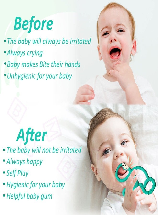 Bembika Baby Teether Toys Monkey Shape, Baby Teether Silicone, Baby Teether Keys, Baby Teether Toothbrush (Green Color). - Image 4