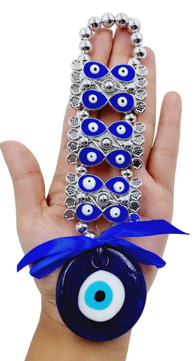 ARTISKRITI Plastic Evil Eye Hanging for Home House Entrance Door Decoration, Nazar Battu for Shop Office Living Room (Blue Eyes) - Image 2