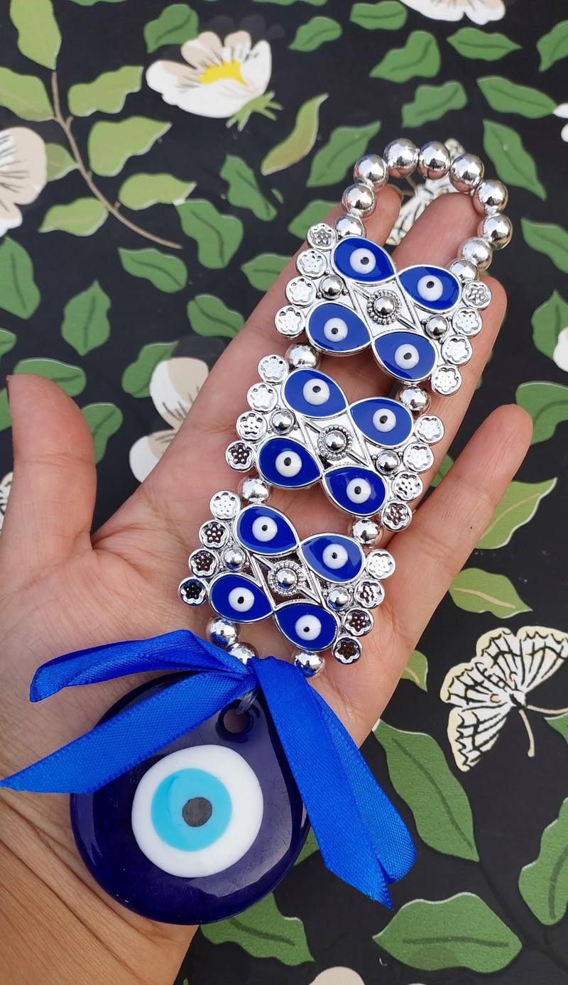 ARTISKRITI Plastic Evil Eye Hanging for Home House Entrance Door Decoration, Nazar Battu for Shop Office Living Room (Blue Eyes) - Image 5
