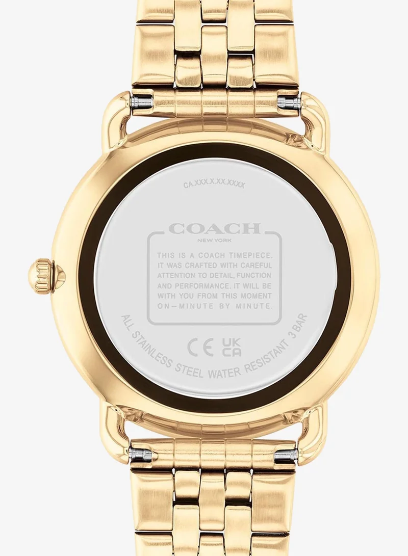 COACH 2-Hand Elliot Collection Quartz Movement Watch For Women With Gold-Tone Stainless Steel Bracelet - 14504349